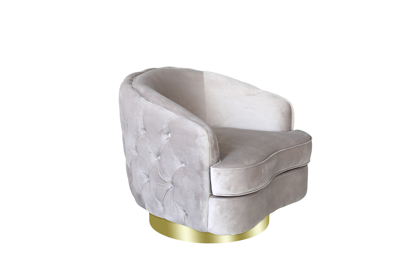 87YY-1827 BG Кресло вращающееся, велюр светло-серый 81*84*71см_s2 2