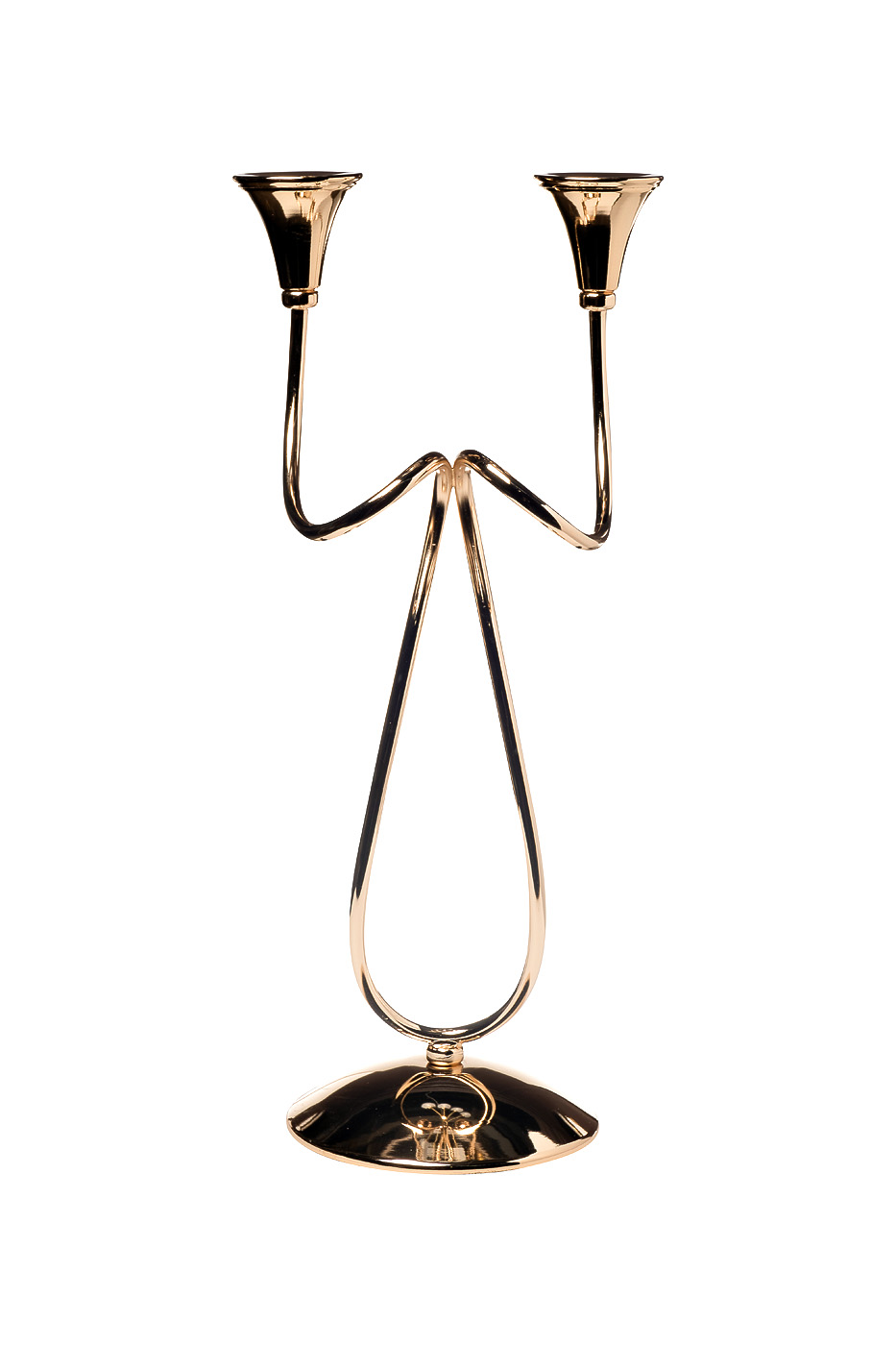 2K299534G Подсвечник металлич., золотой 20*16*53см_s2 1