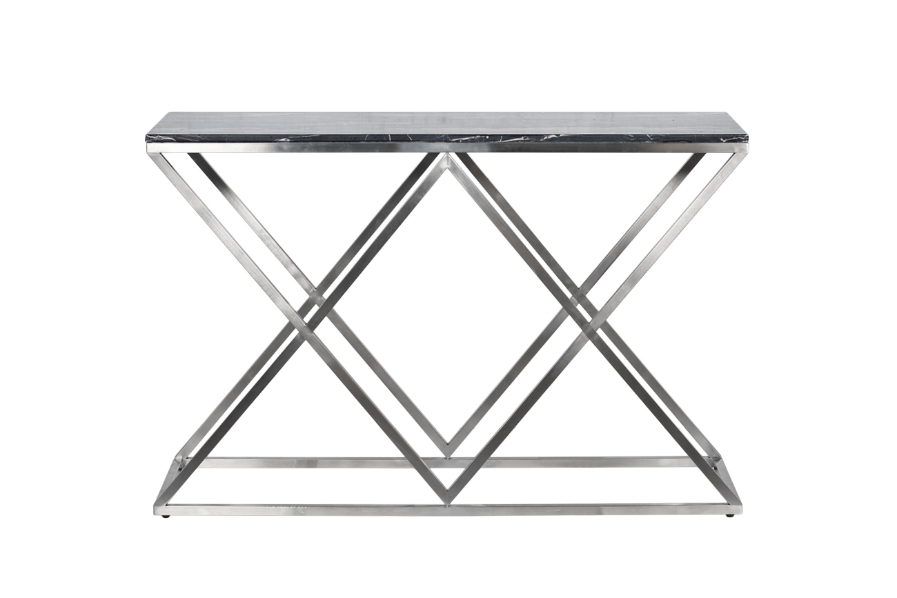 47ED-CST026 Консоль Nero Oriental чер.мрам/мат.хром 120*40*78см_s2 1