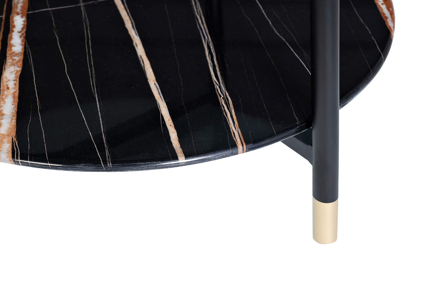 30B-871 BL Стол журнальный d55*60cм с полкой, черный_s2 5