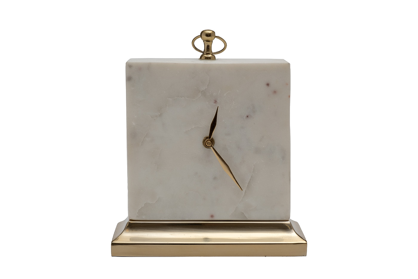 79MAL-5886-25 Часы настольные белый мрамор h25см_s2 1
