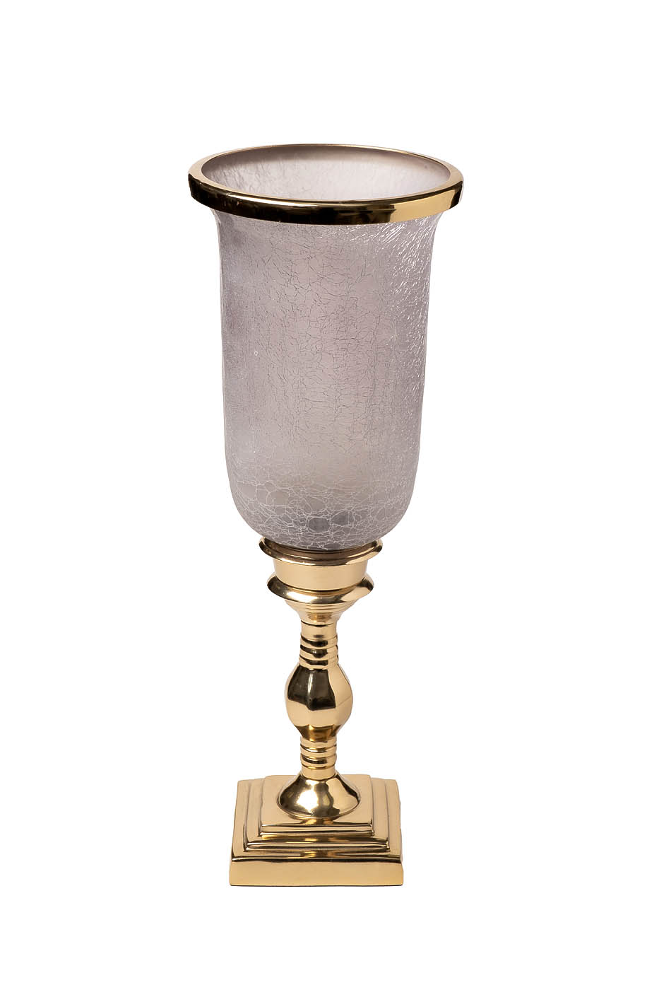 94PR-4640 Подсвечник стеклянный дымчатый на поставке d10*40см_s2 1