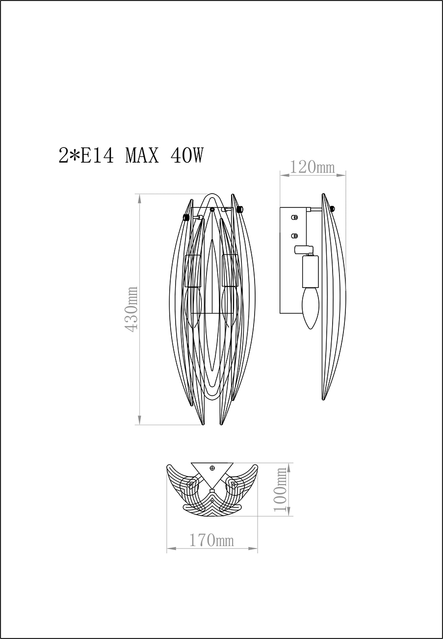 K2KG02W-2G Бра 14*43см_s2 3