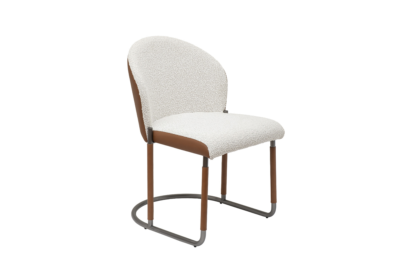 160KD-80070 Стул обеденный, экокожа кремовый/терракота 63*54*83см_s2 2