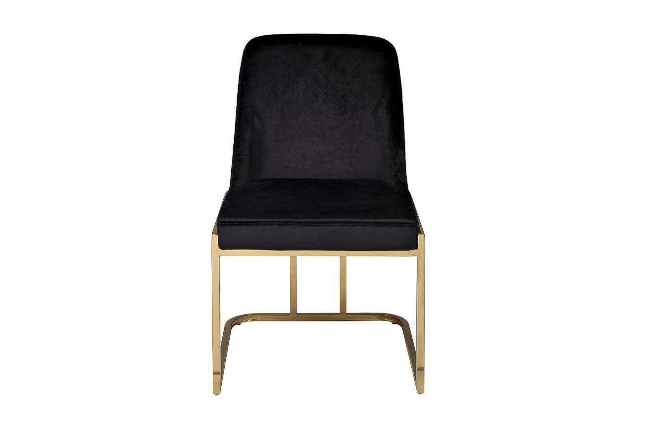 GY-83650 Стул велюр черный/золото 54*56*89см_s2 1