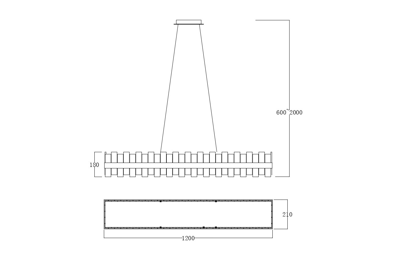 162FL-60082 Люстра подвесная прямоуг. 120см_s2 3