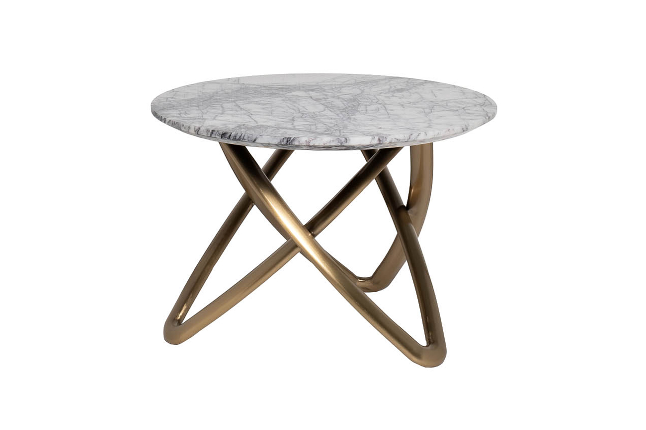 57EL-STOL/ZH-790B Стол журнальный натур. белый мрамор d70*50см_s2 1