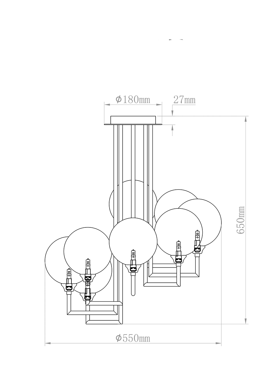 K2KG01P-8G Светильник потолочный с рельефными шарами 55*65см_s2 4
