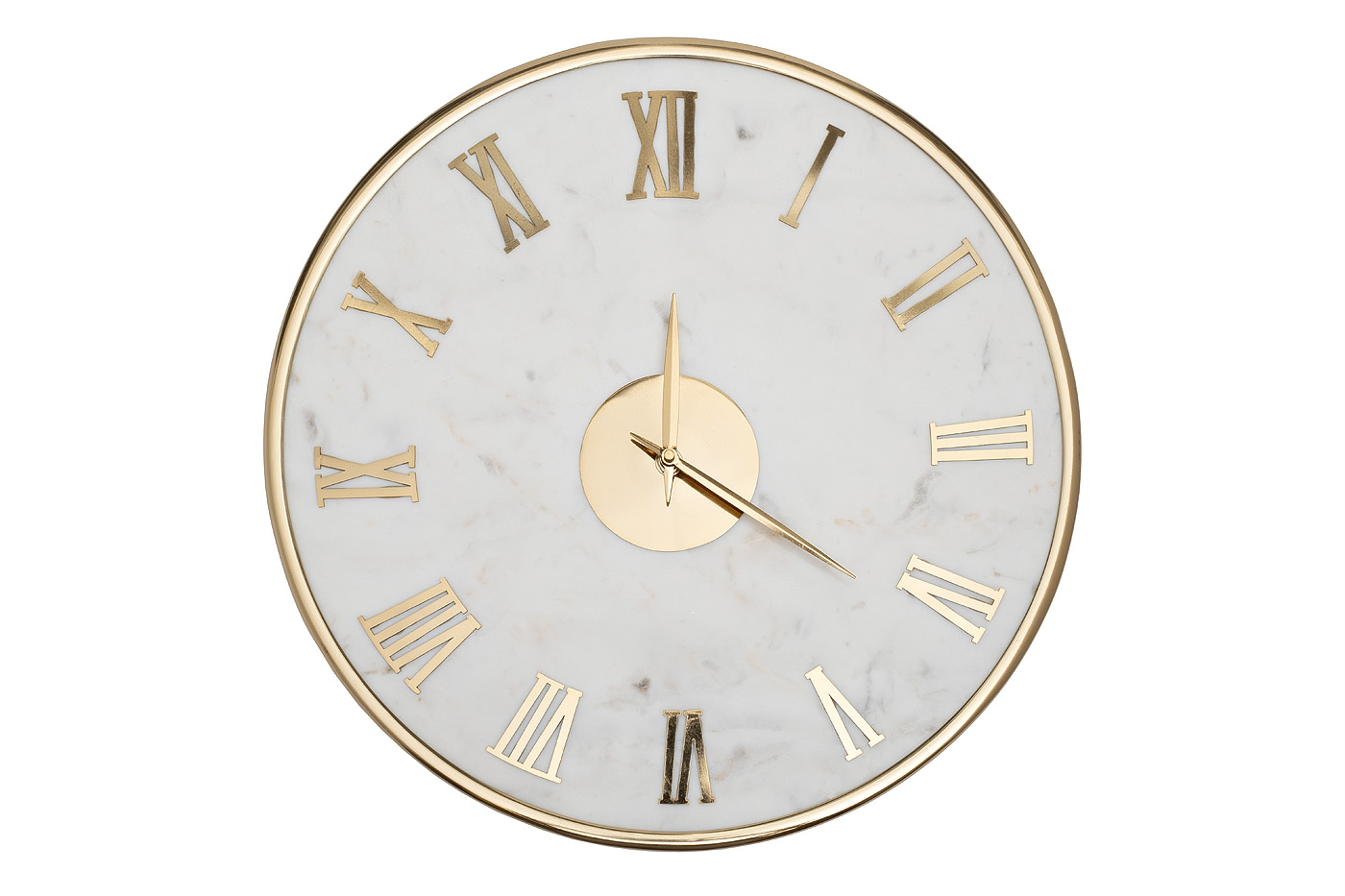 79MAL-5904-40 Часы настенные белый мрамор/золото d40см_s2 1