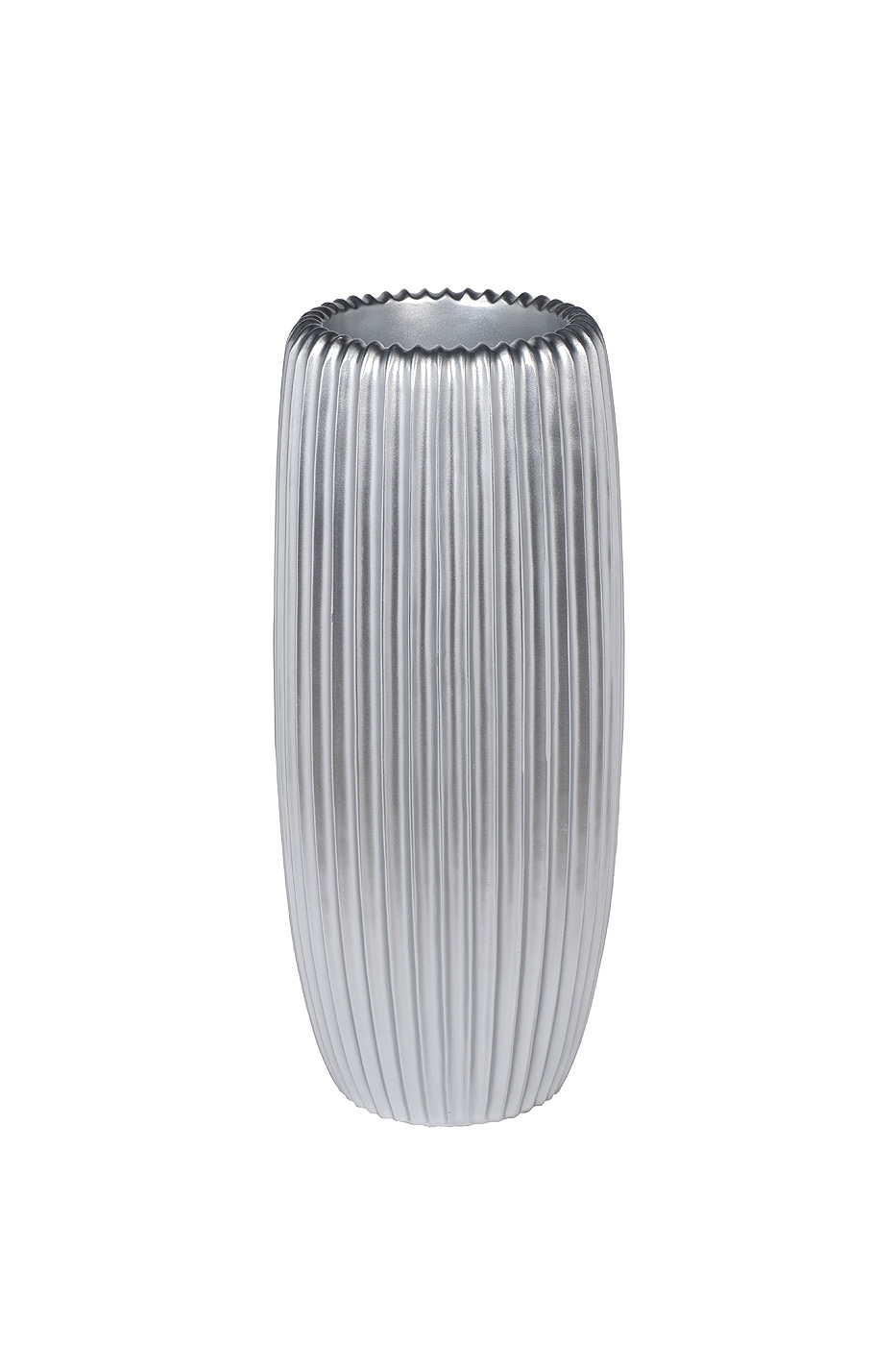 ZS2062-27SL Кашпо серебристое с полосками d30*69см_s2 1