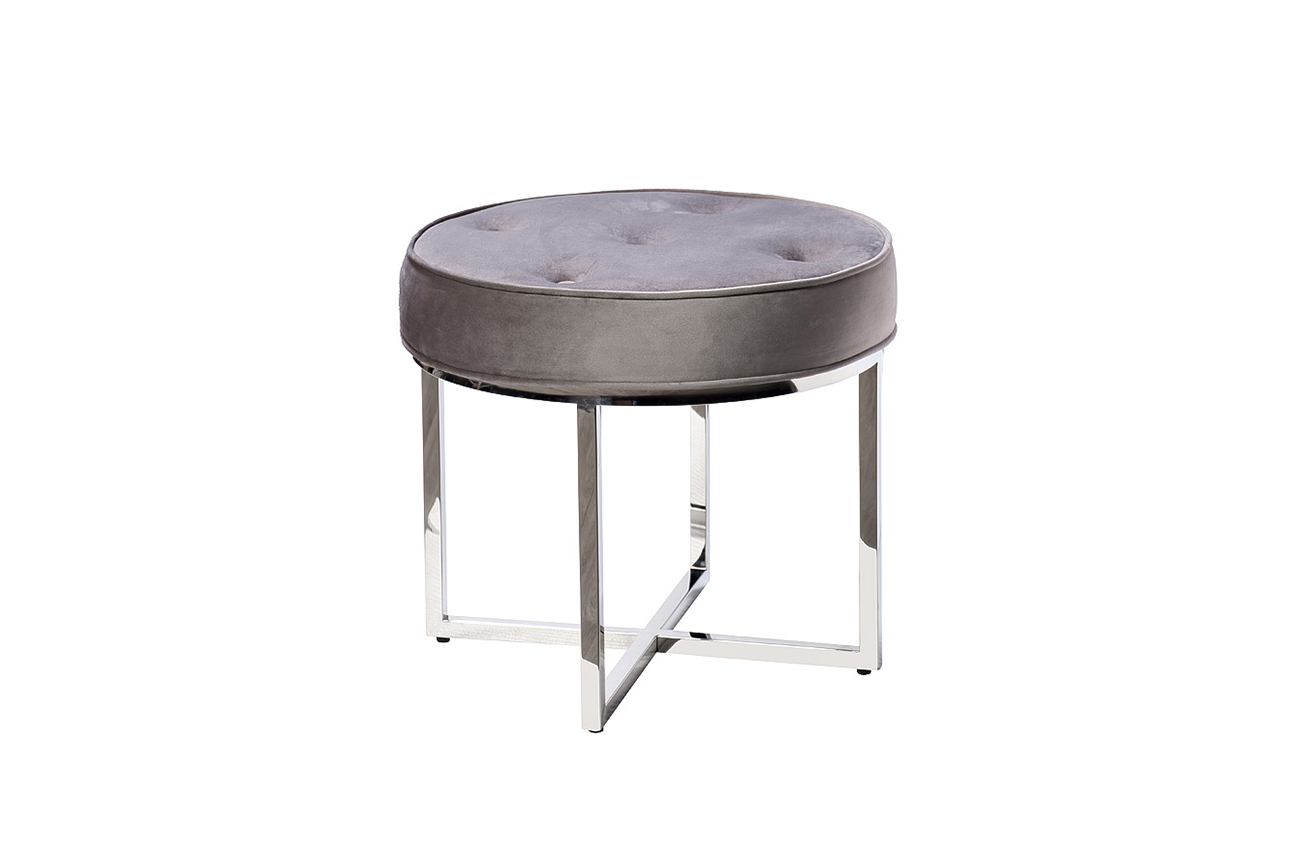 47ED-003BAN-SER Банкетка серый велюр/хром d50*46см_s2 1