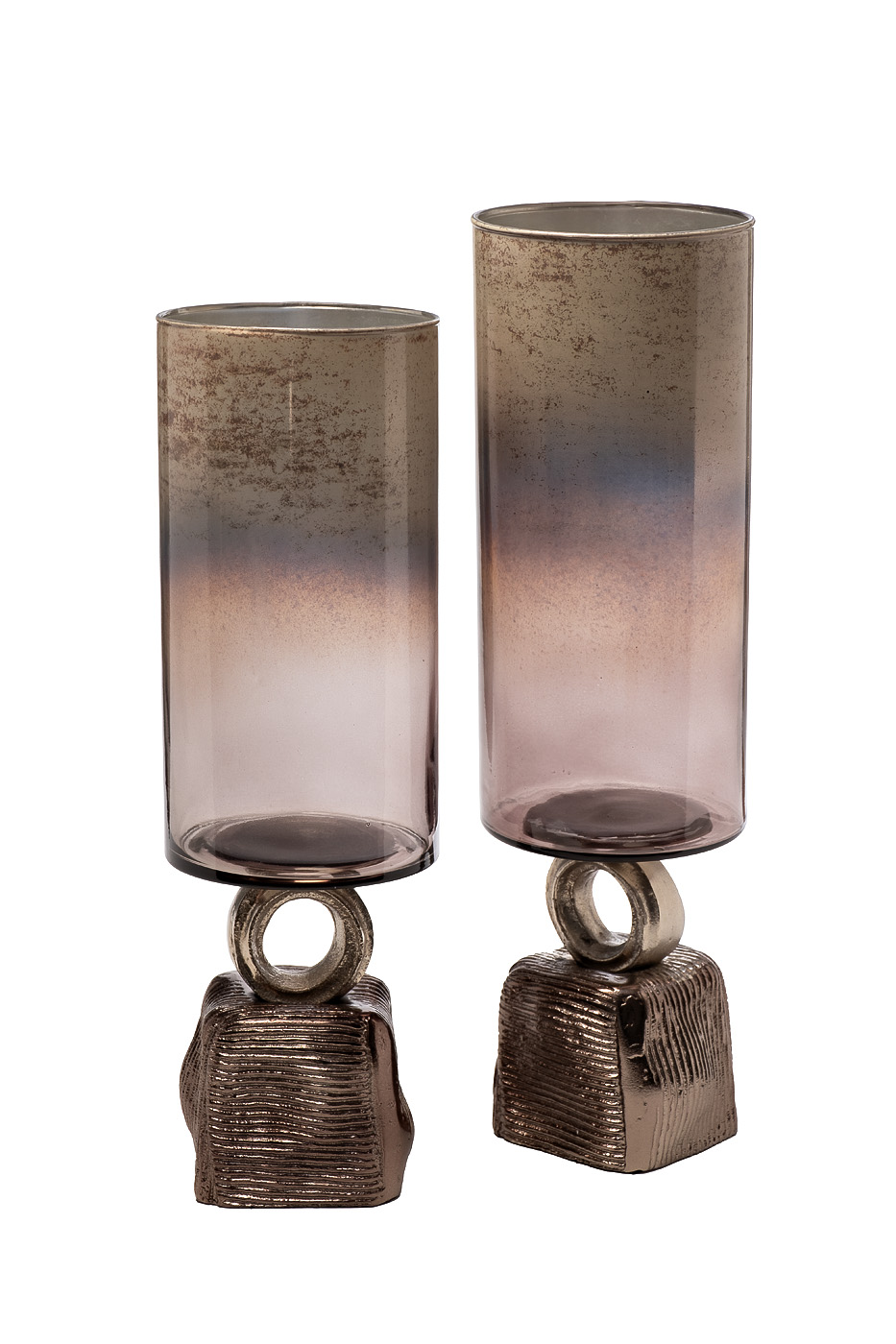 71PN-31683 Ваза стекл. на металл. основании d13*42см_s2 2