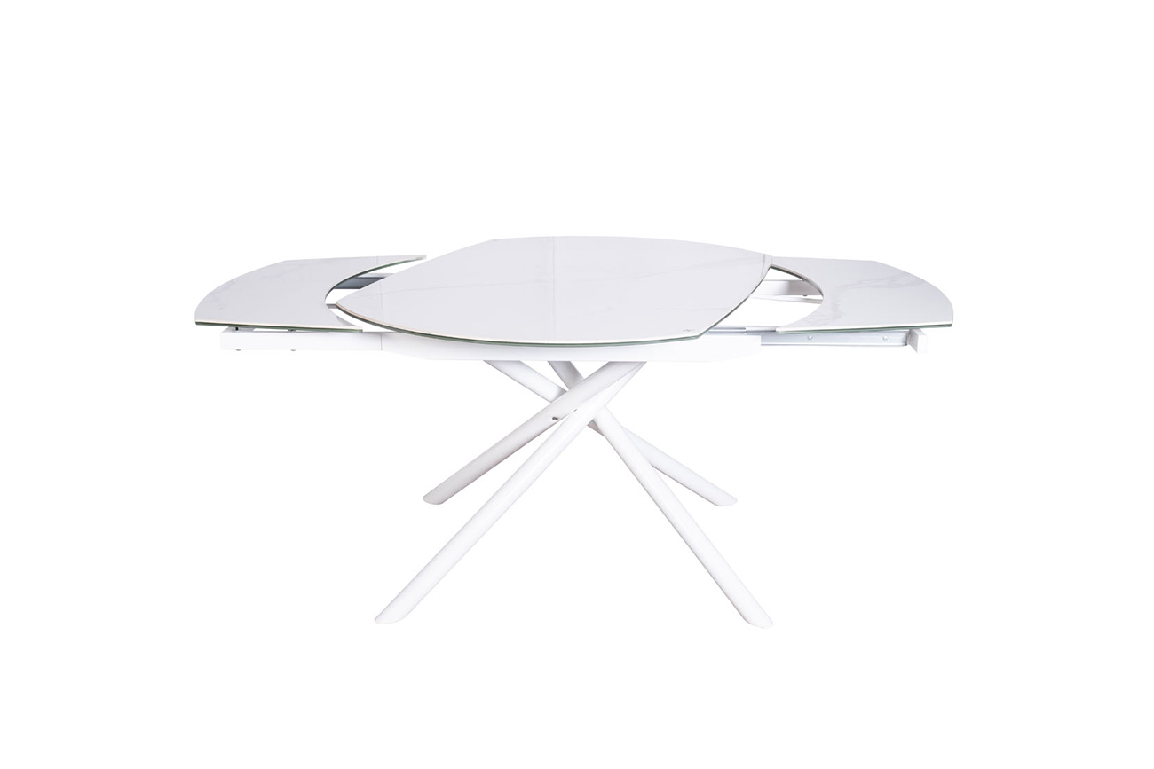 83MC-1957DT BEL Стол обеденный раскл.керам.белый 178(120)*89*77см_s2 3