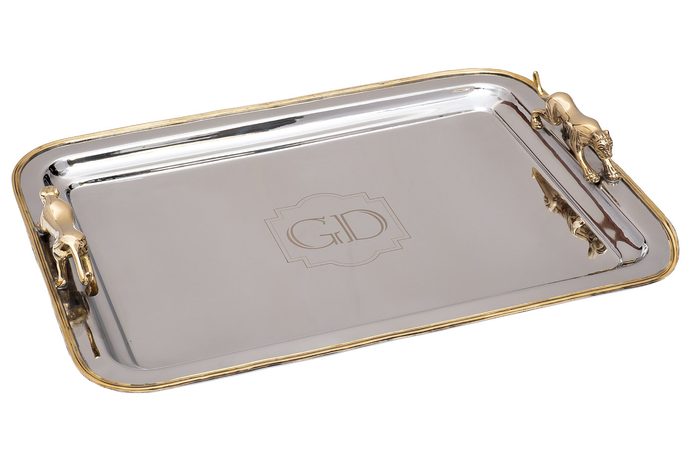 95IM-16523 Поднос прямоуг. «Леопарды» нерж.сталь 48*35*7см_s2 1