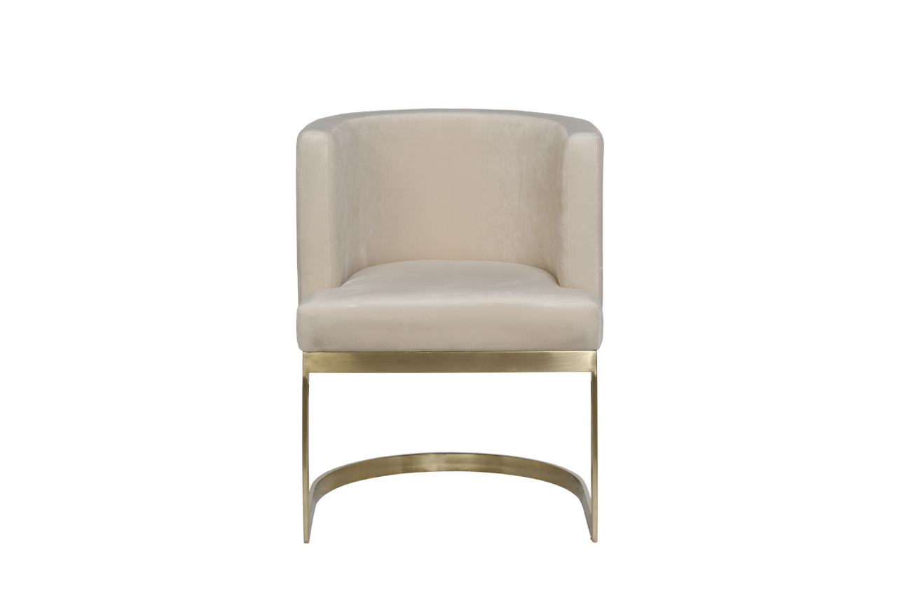 76AR-612GOLD-CR Стул велюр св.бежевый/матовое золото 58*59*78см_s2 1