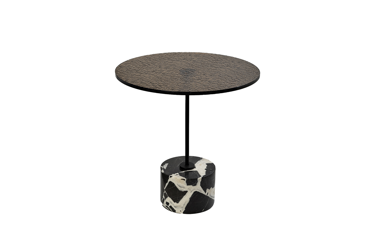 33FS-08100 Стол журнальный стекло / черный мрамор d55*55см_s2 1