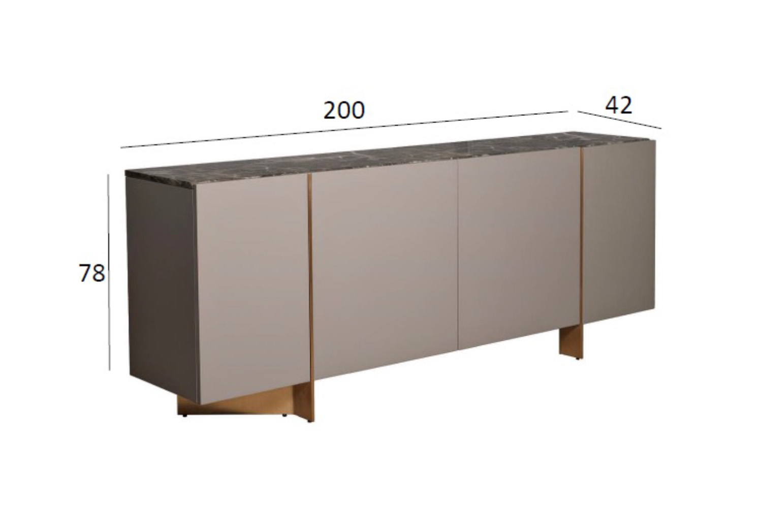 58DB-21233KOMD Комод «Дверь» (Gate) 200*42*78см_s2 5