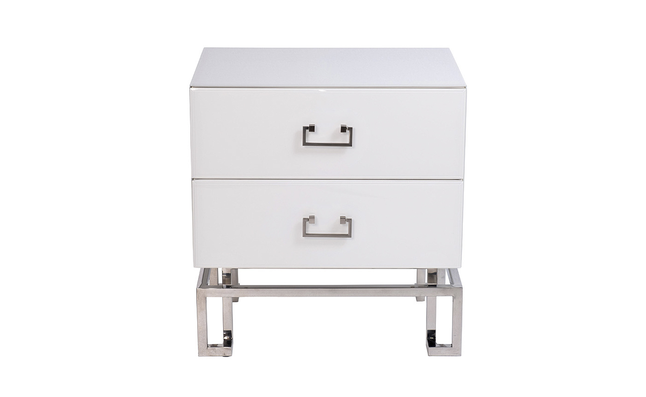 KFG085-NI Тумба 2 ящика белая/хром 55*40*58см_s2 1