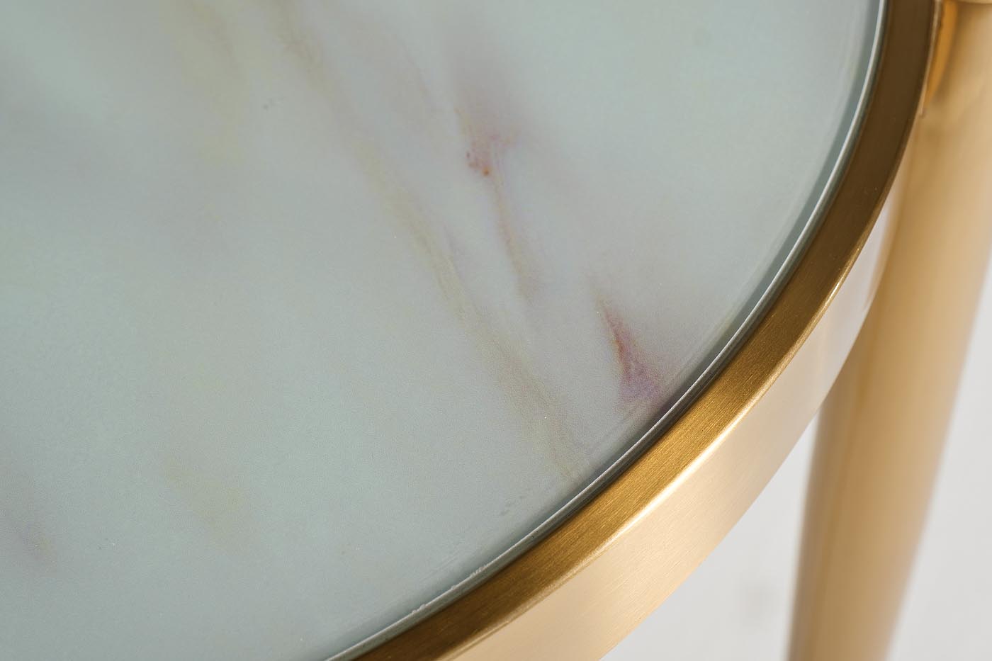 19-OA-6432 Стол журнальный со стекл.столешниц. под мрамор d55*60_s2 2