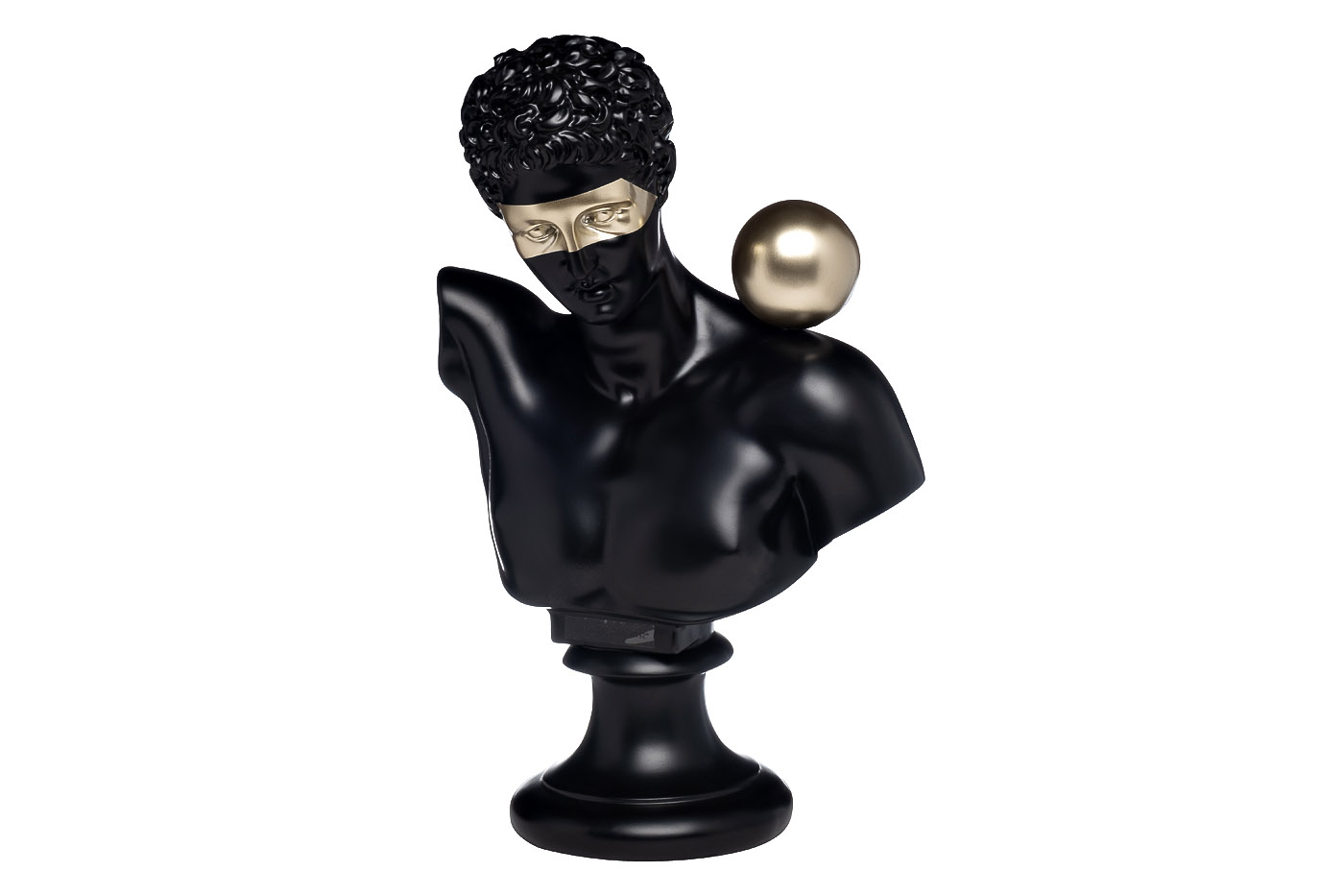 D3524 Статуэтка «Античный бюст» мужской черн. 24*14*h.35см_s2 1