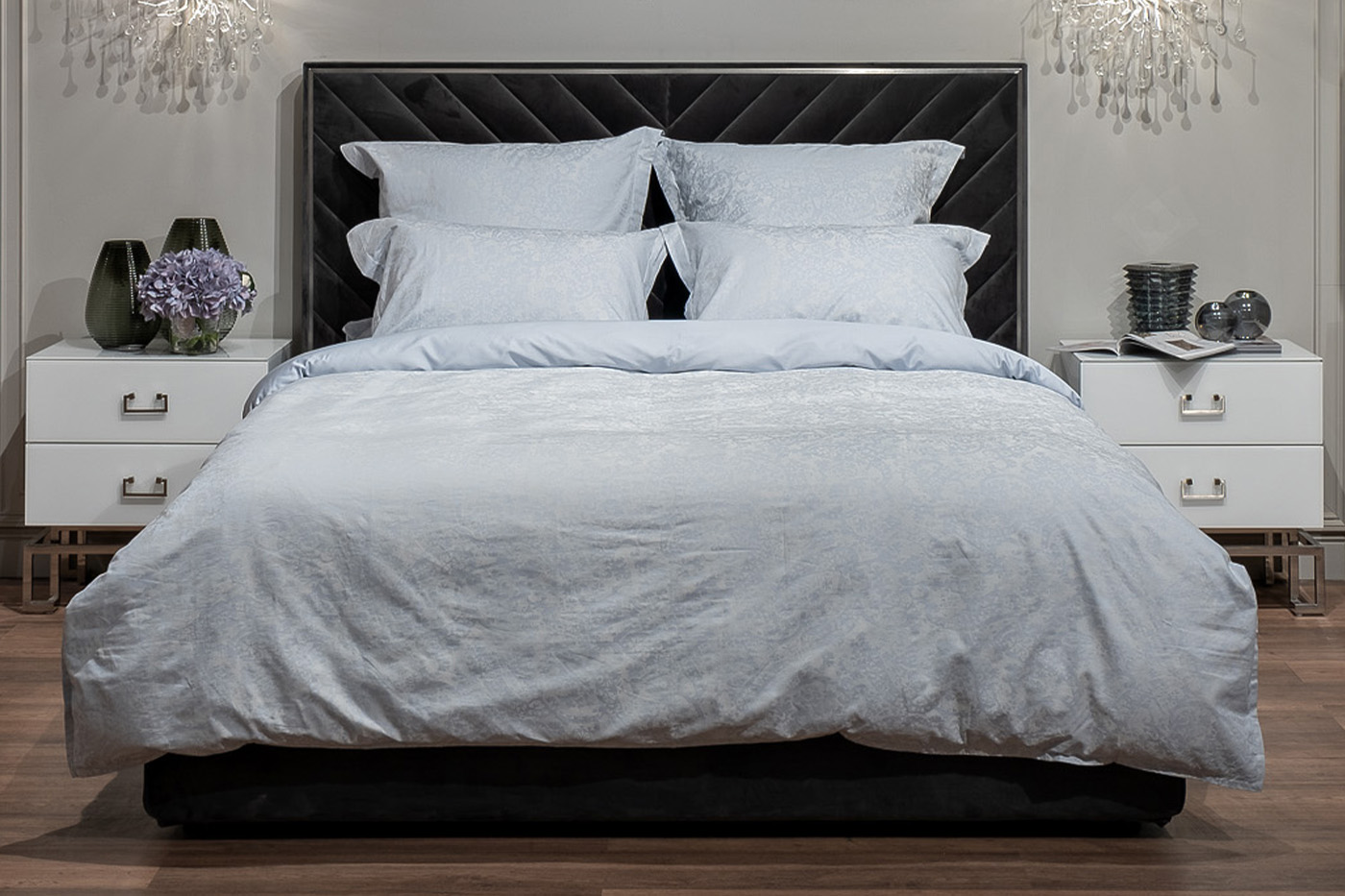 130HB-00031 Комплект постельного белья Илария,голубой, 200*220-1шт,50*70-2шт_s2 1