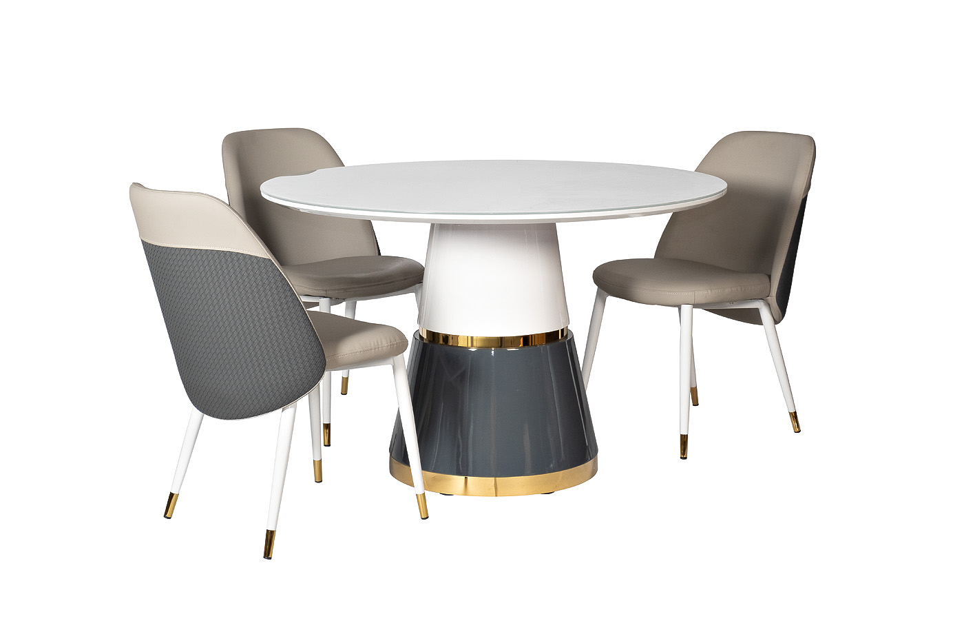 30C-DX-2100 Стул экокожа бежевая/серая 63*51*84см, белые ножки_s2 7