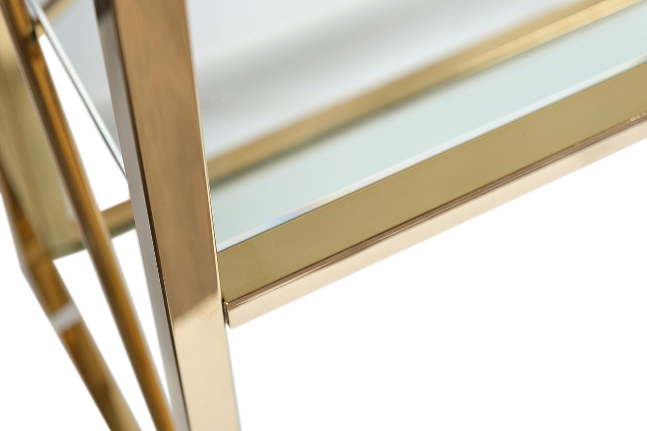 GY-SH8711GOLD Стеллаж стекло прозр/золото 80*35*180см_s2 4