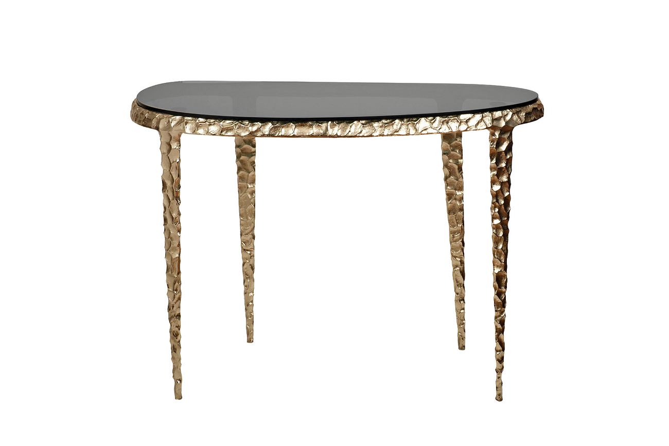 69-919148 Консоль «Ab ovo» черное стекло/золото 117*48*79см_s2 1