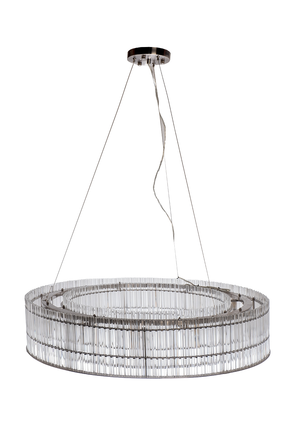 91GH-80568 Люстра подвесная никель/стекло прозрач. d85*h150см_s2 1