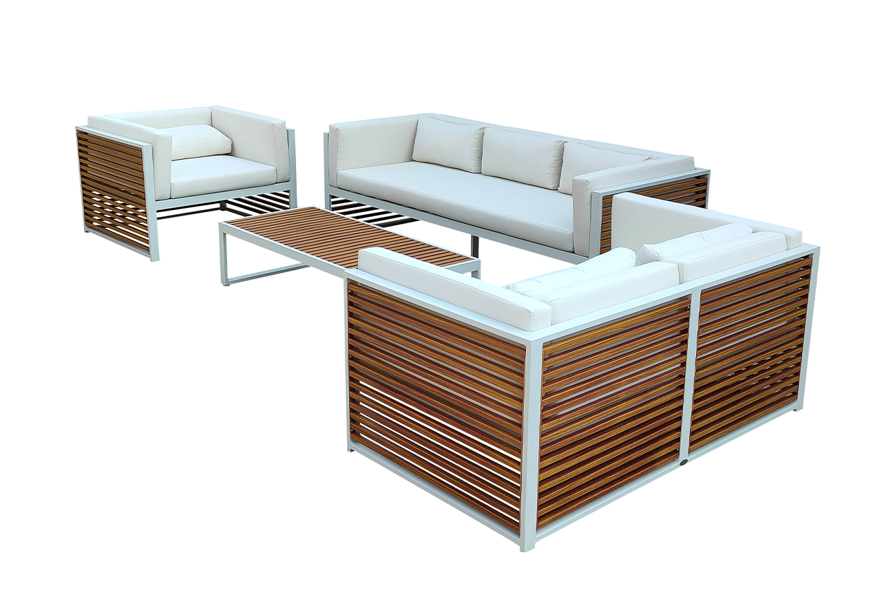 129KN-01912 Диван двухместный «ЛАЙН (LINE)» уличный белый 160*90*68см_s2 5