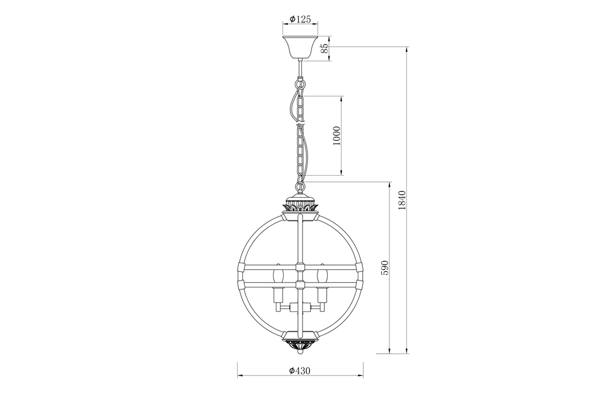 K2MP-766BR Светильник потолочный стекло/золото d43*64см_s2 3
