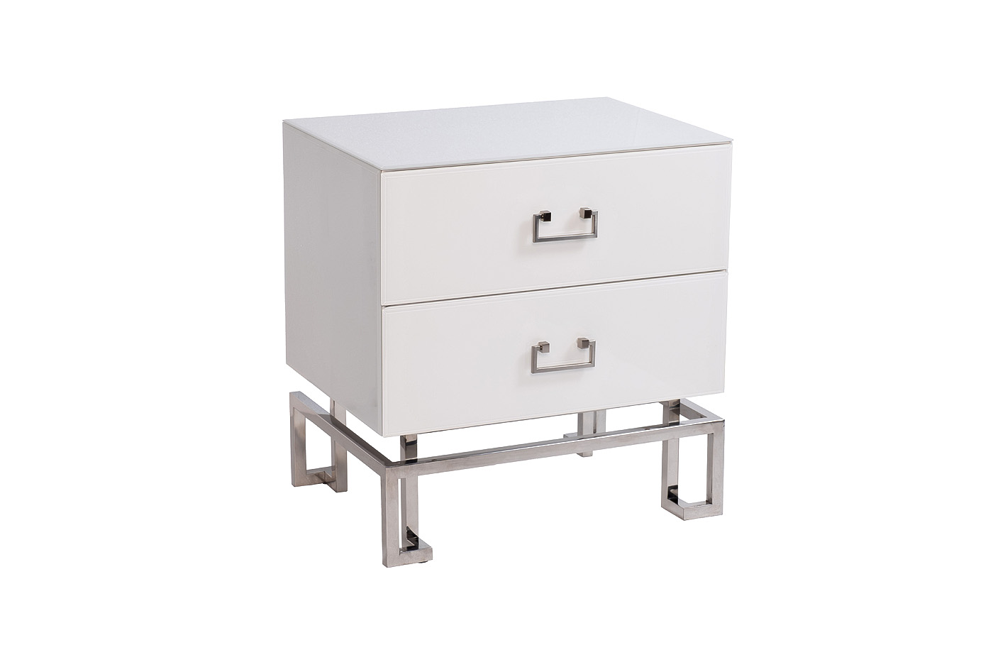 KFG085-NI Тумба 2 ящика белая/хром 55*40*58см_s2 2
