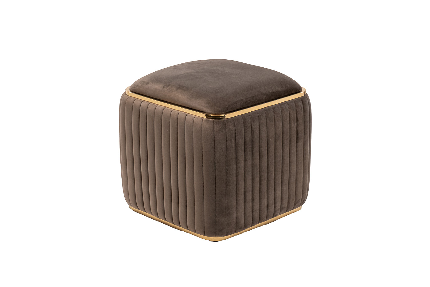 102AN-PUF-1300-KOR Пуф Glarus, велюр коричневый 45*45*45 см_s2 2