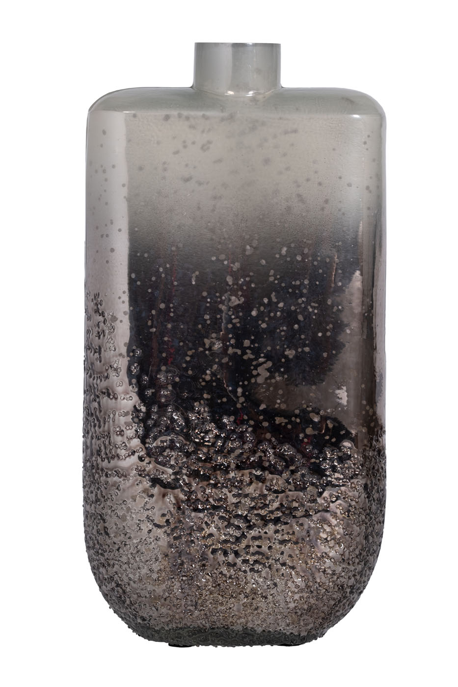 71PN-52210 Ваза декоративная стекл. серо-золотистая 17*9*33см_s2 1
