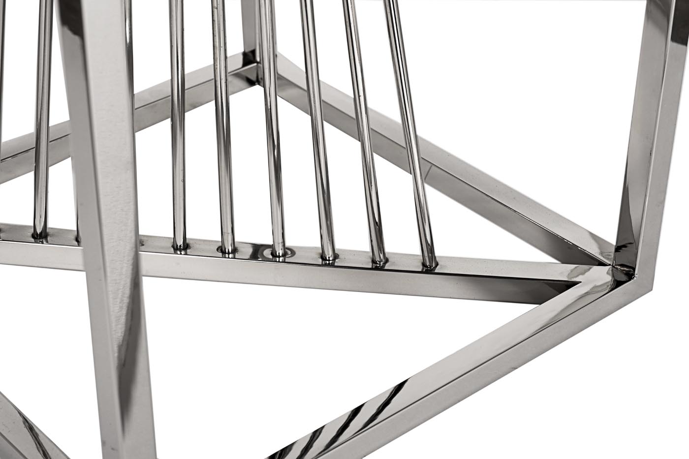 13RXET8082L-SILVER Стол журнальный стекло черн./серебро 38*38*70_s2 3