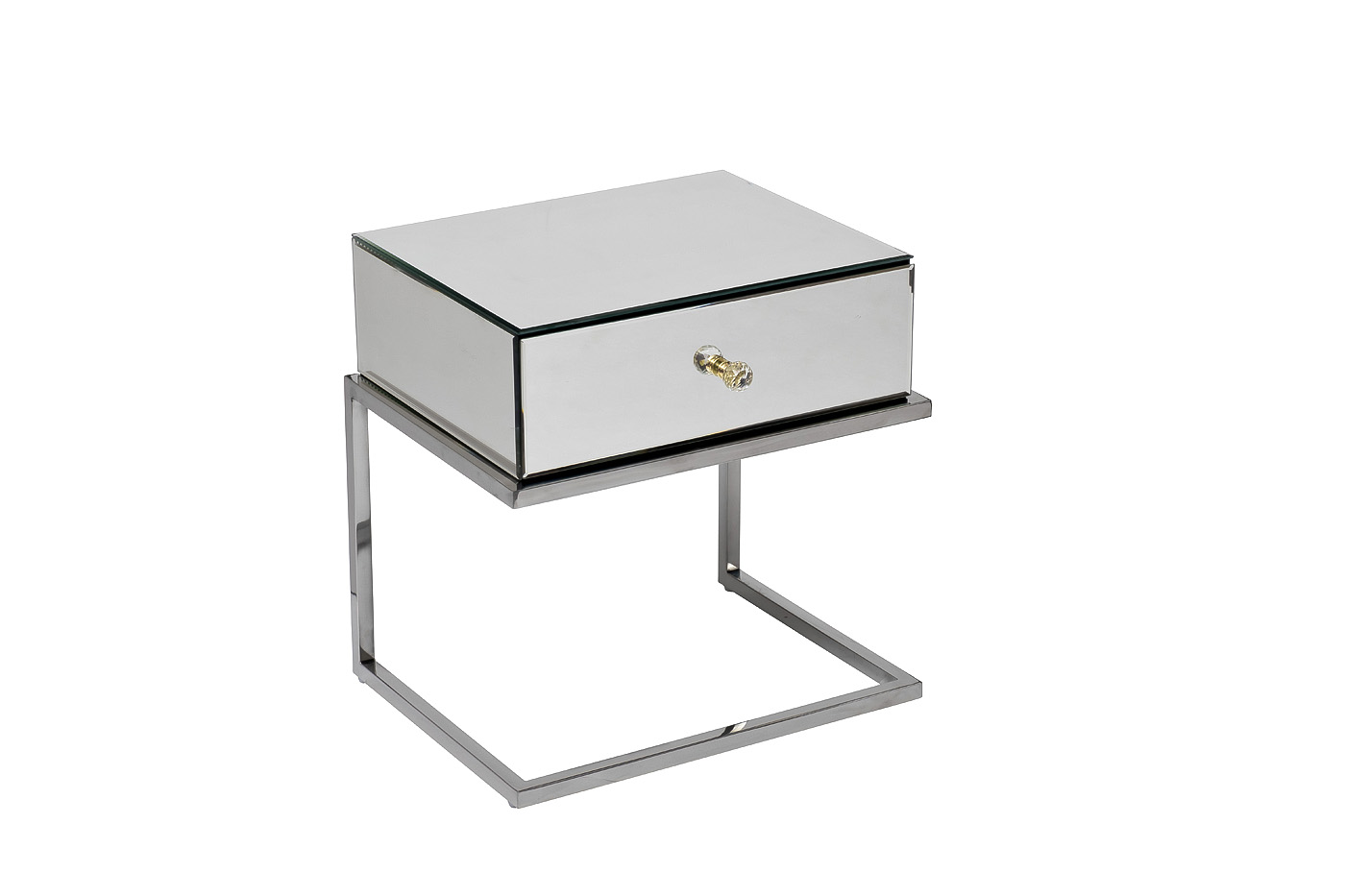 KFG131 Тумба зерк. с ящиком каркас н/ж сталь хром 50*40*50см_s2 2