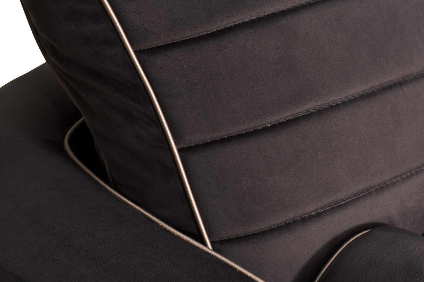 Диван Мадрид Память(Madrid Memory) с кантом трехм. без мех.,велюр серый Riv96_s2 4