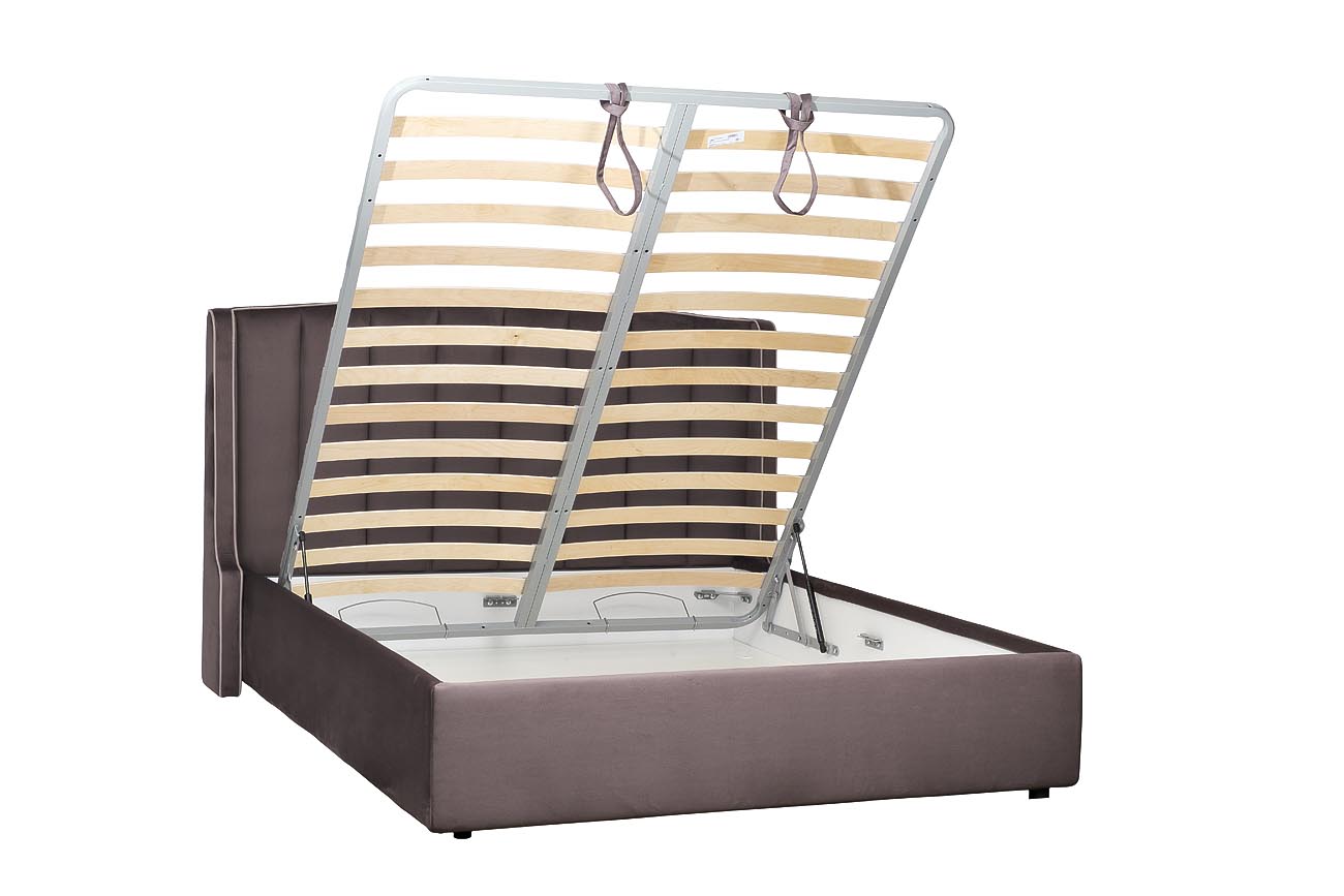 Кровать Odry c подъем.мех. велюр лилово-серый Vel19 186*220*120_s2 4