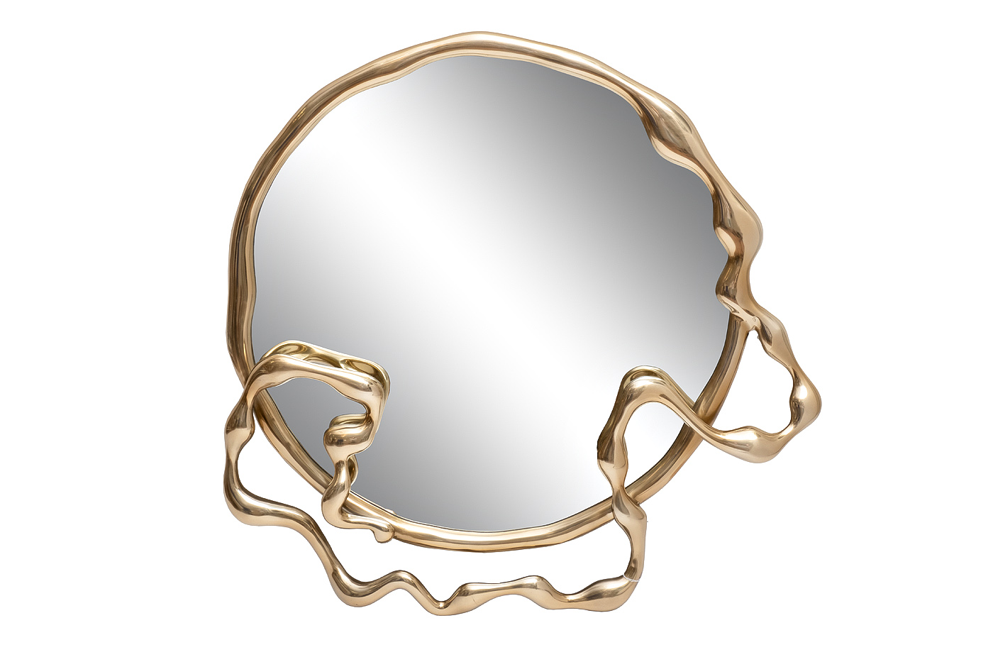 69-22447 Зеркало «Поток (Flow)», рама металл. золото 77*10*11см_s2 1