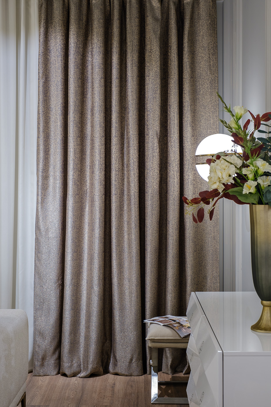 121GD-TEL05-PORT ZOL Портьера БАРИ (BARI) золотая  275*260см_s2 1