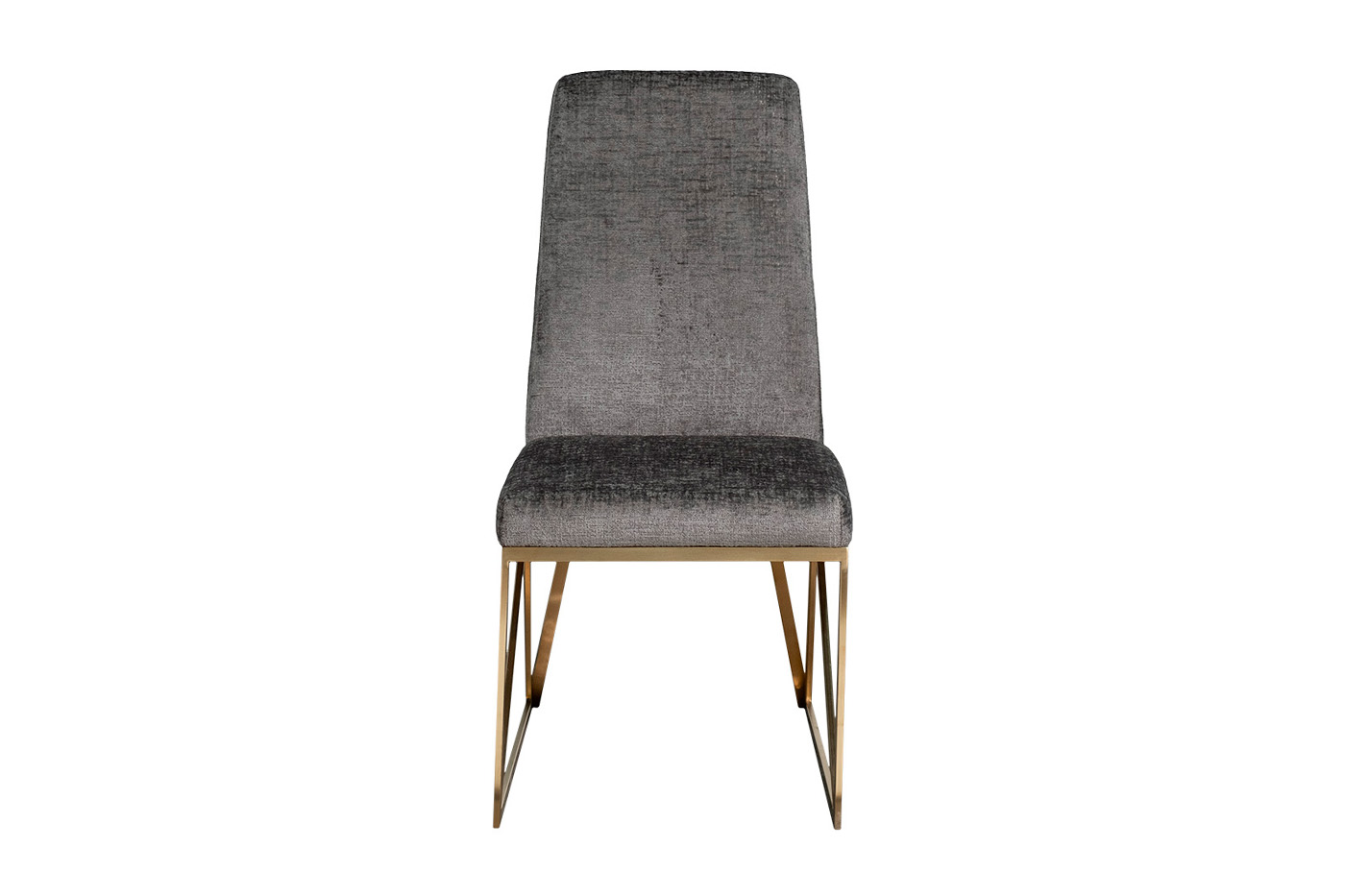 30C-20140 Стул велюр шенилл серый/браш.золото 49*65*99см_s2 1