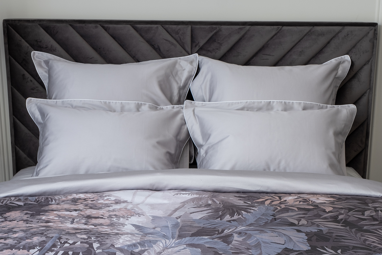 130HB- PC5070-NAV SER Комплект наволочек сатин серый 50*70(2шт)_s2 2