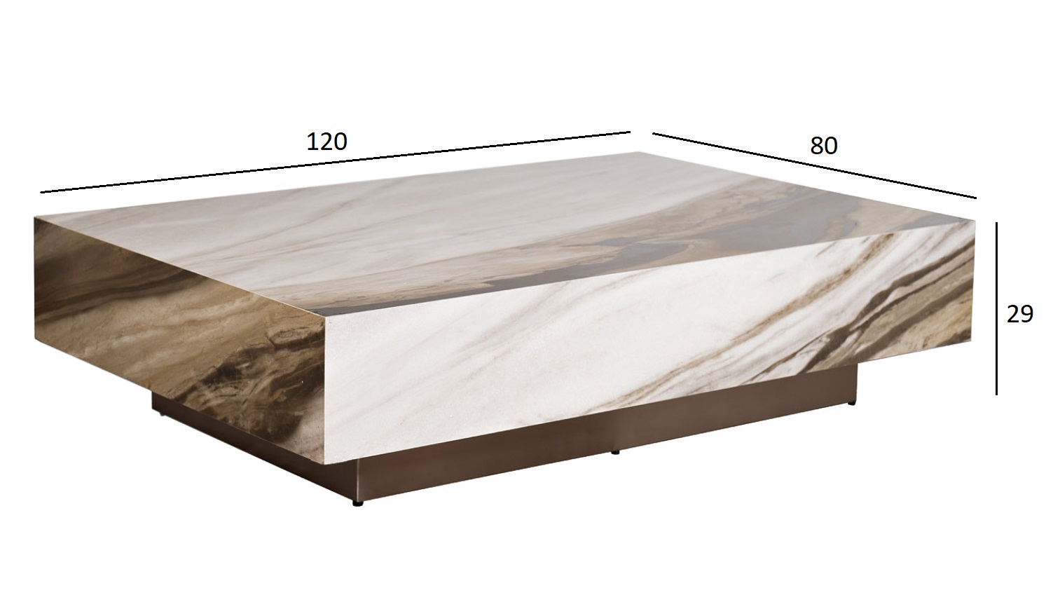 57EL-93600 Стол журнальный AGATE керамический 120*80*29см_s2 6