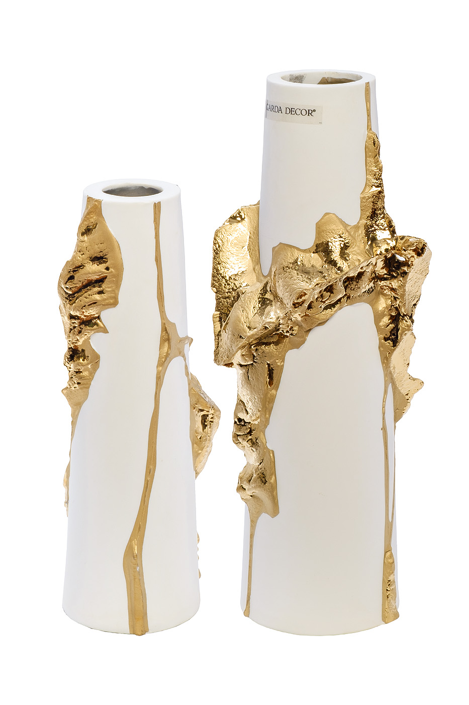 55RV5203M Ваза керамическая белая с золотым декором 10*9*24см_s2 2
