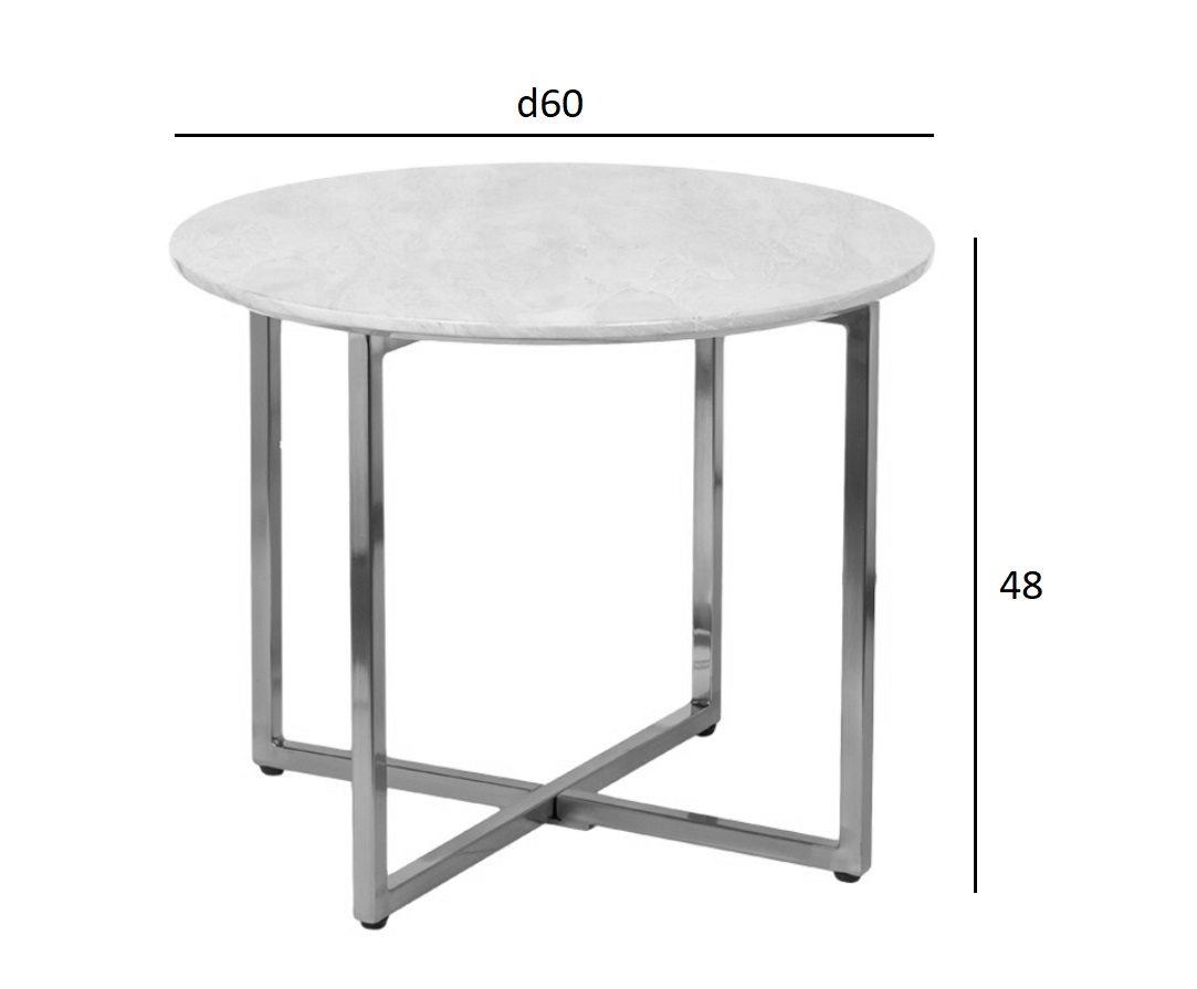 30B-85521 Стол журнальный круглый черный / хром d60*48cм_s2 4