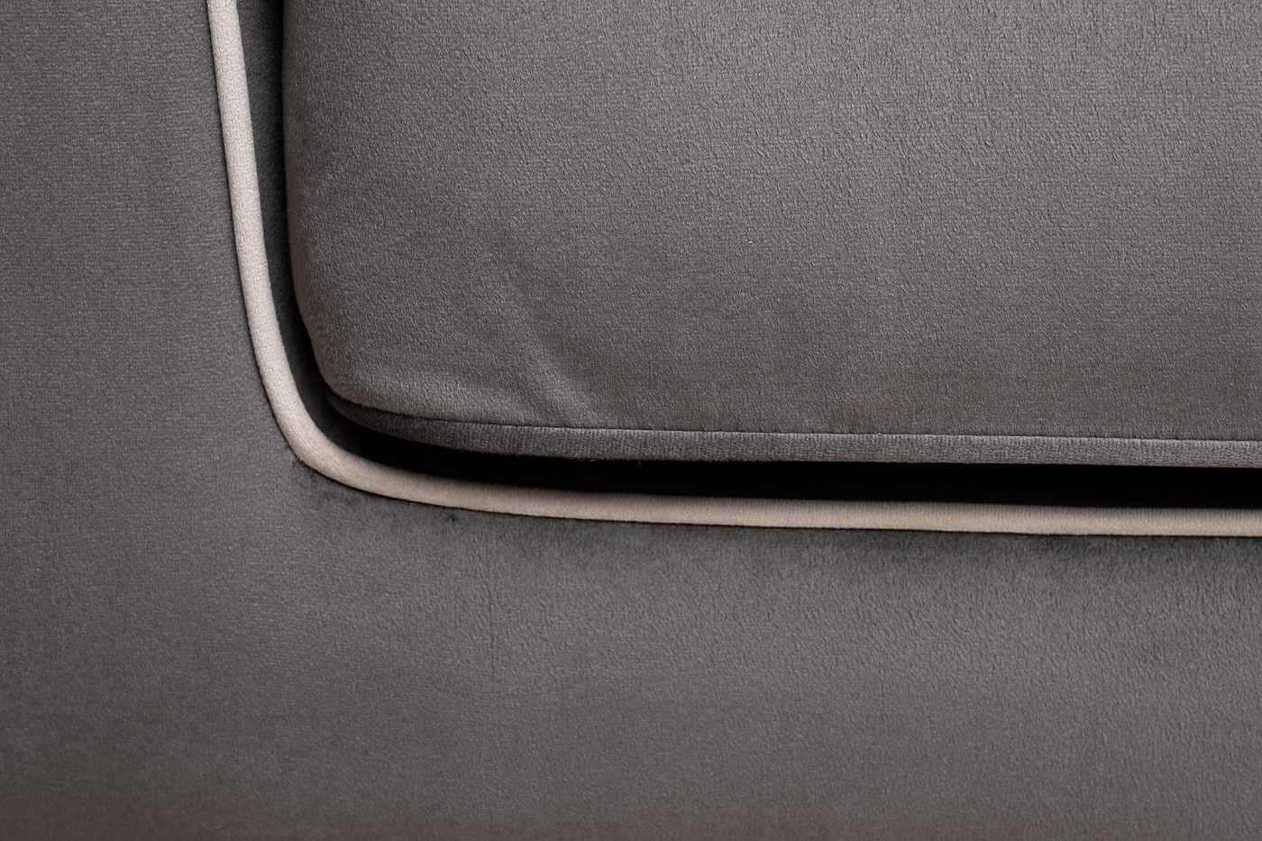 Диван Мадрид Память(Madrid Memory) с кантом трехм. без мех.,велюр серый Colt1003+Colt030_s2 5