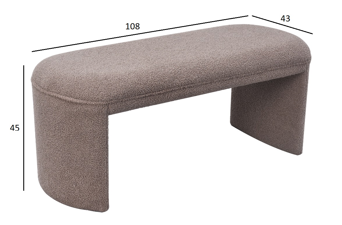 N-55700 Банкетка ТЕДДИ (TEDDY) серая 108*43*45см_s2 4