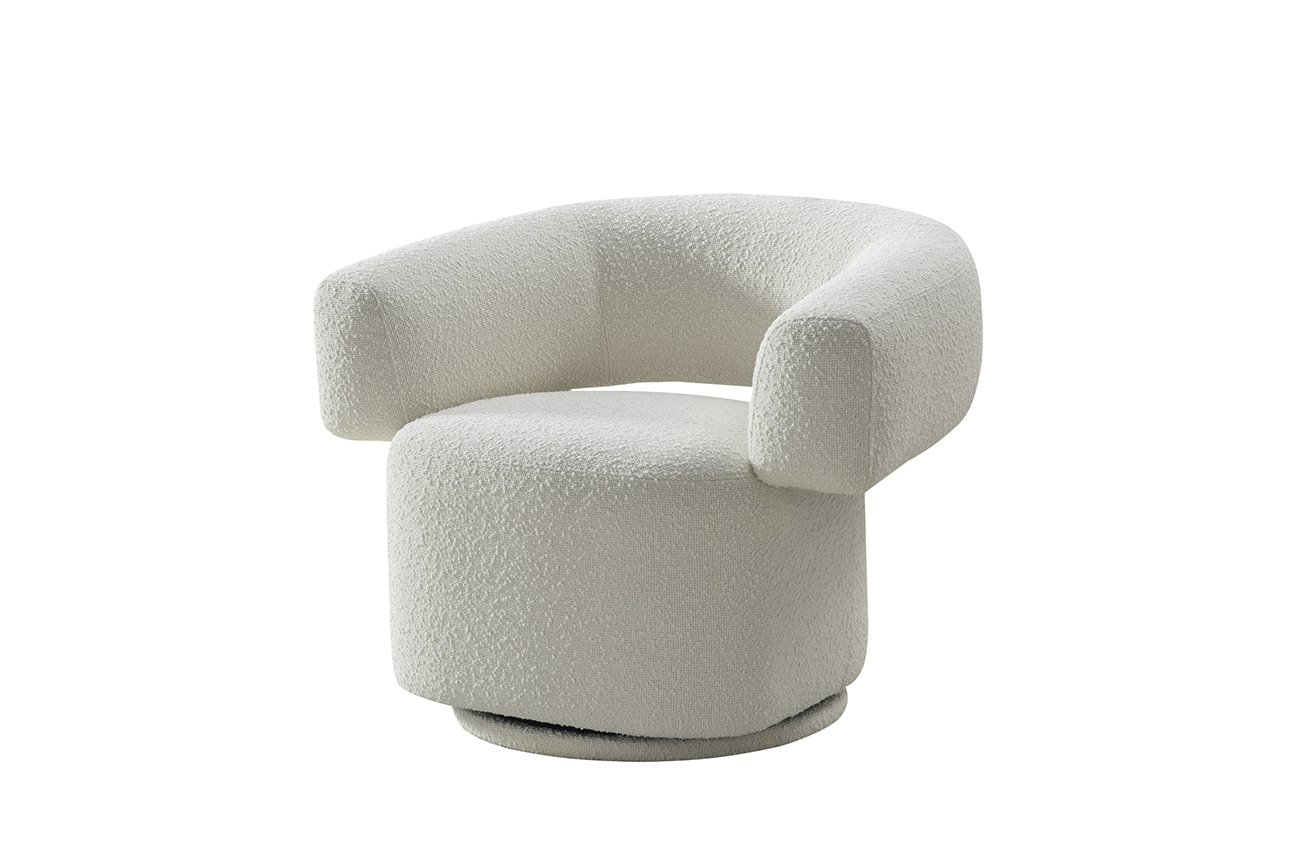 87YY-23071 Кресло поворотное Lugano букле белое 90*76*68см_s2 2