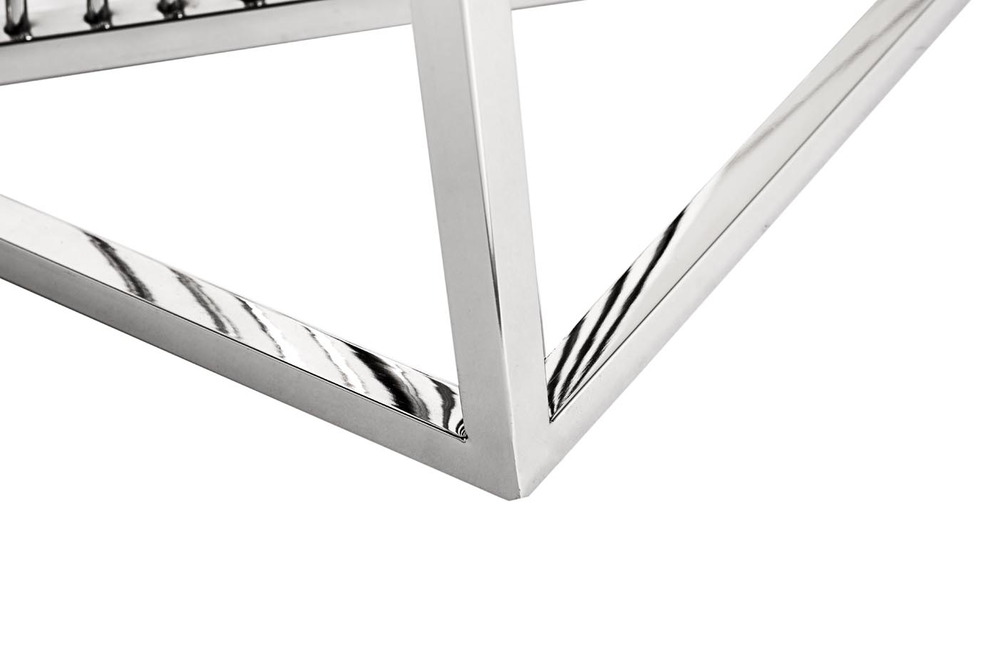 13RXET8082L-SILVER Стол журнальный стекло черн./серебро 38*38*70_s2 4