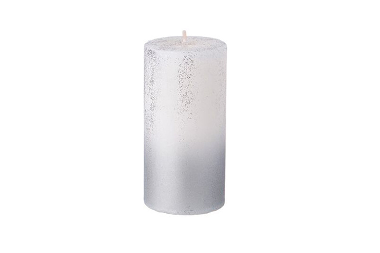 315-329 Свеча столбик d5*8 см белая с серебром_s2 1